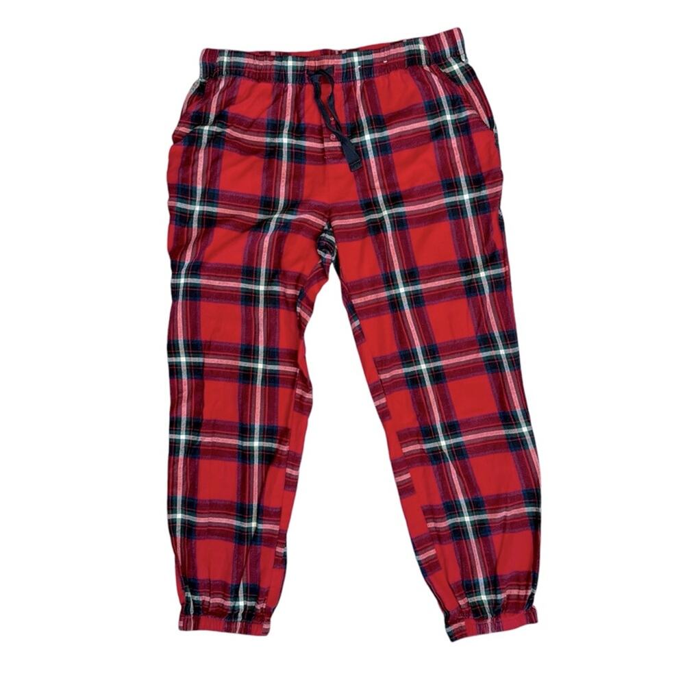 STARS ABOVE Women’s Red Plaid Flannel Jogger Style Pajama Pants